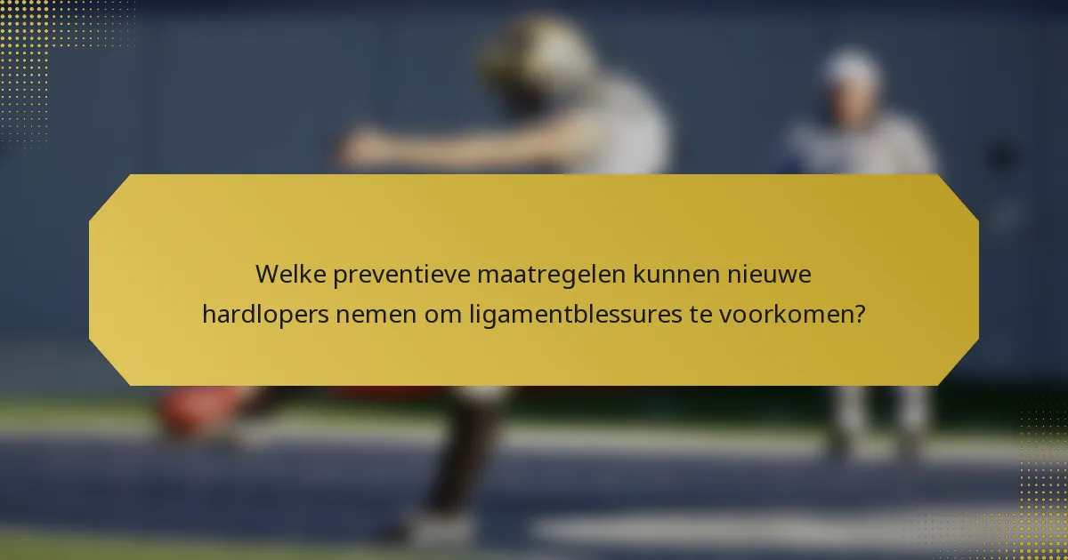 Welke preventieve maatregelen kunnen nieuwe hardlopers nemen om ligamentblessures te voorkomen?